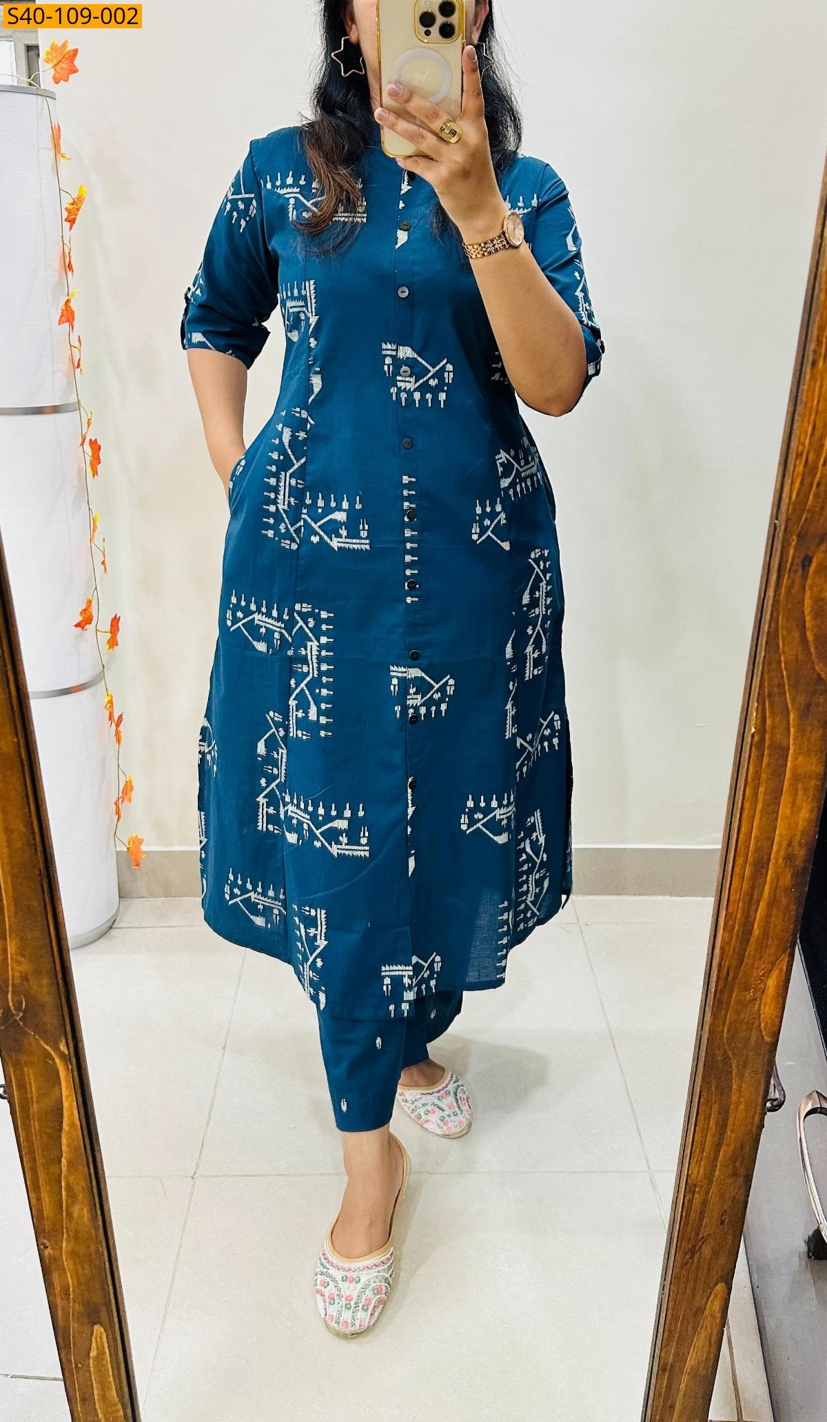 Navy Blue Fancy Aline kurti co -rd set