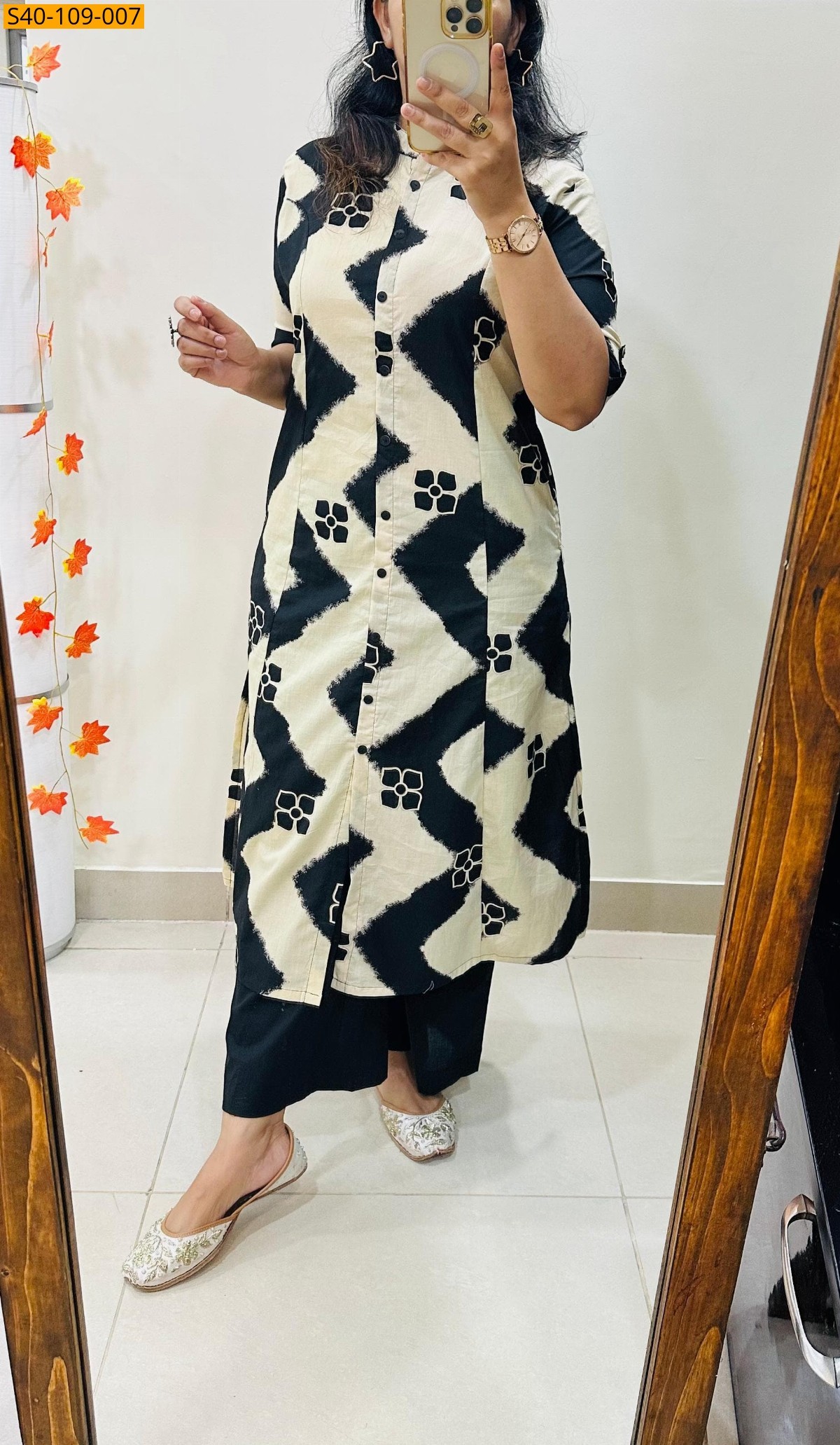 White Fancy Aline kurti co -rd set