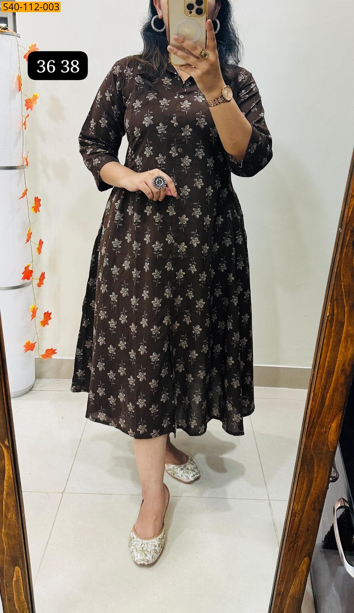 Gray Fancy Aline cotton dress 