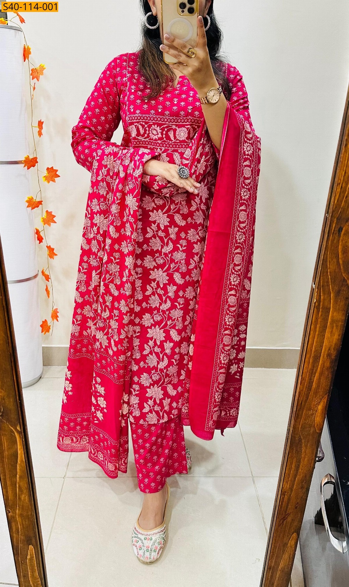 Pink Fancy rich 3 pcs cotton suit
