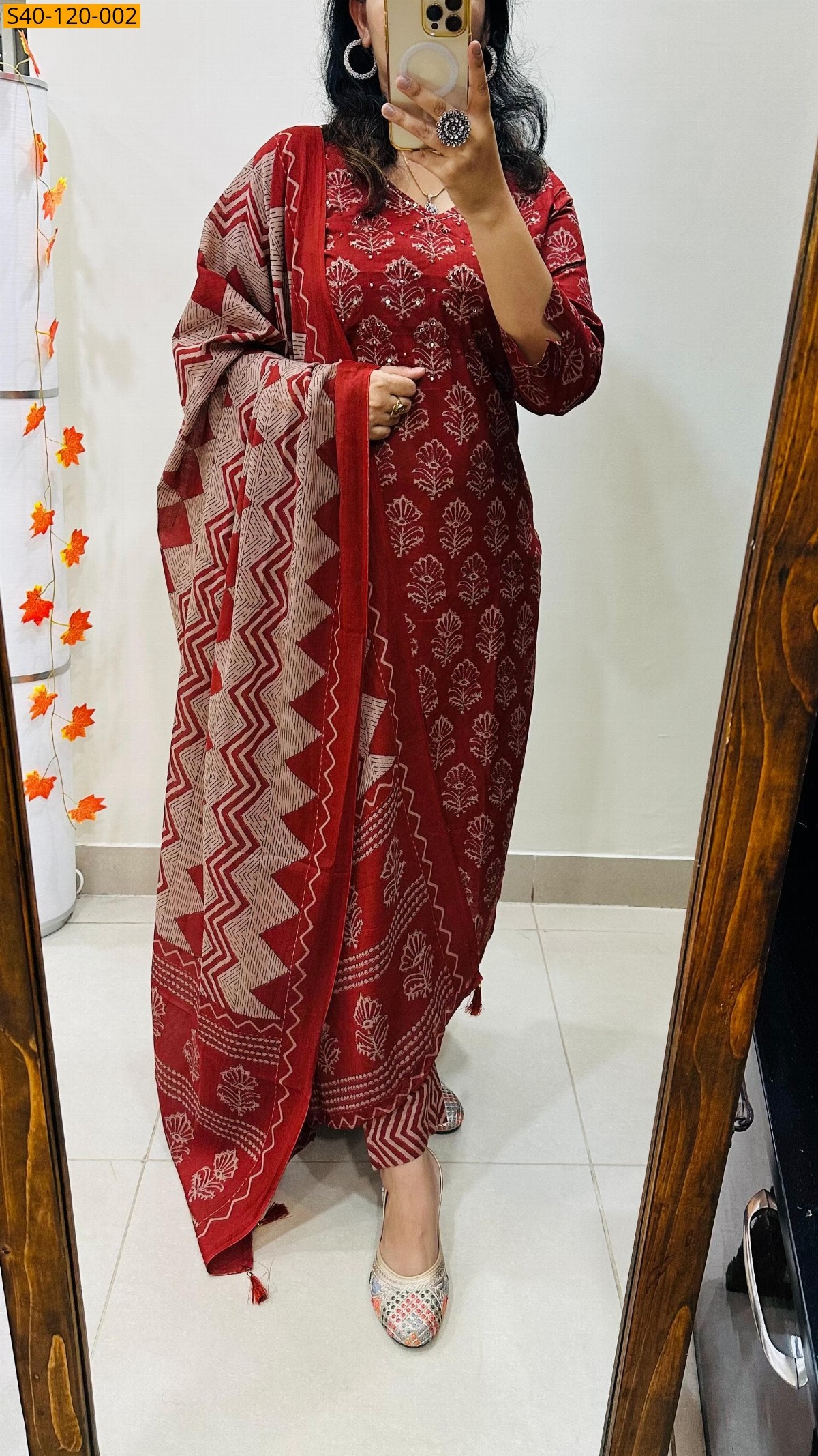 Maroon Premium Rich Azrak Cotton Suit