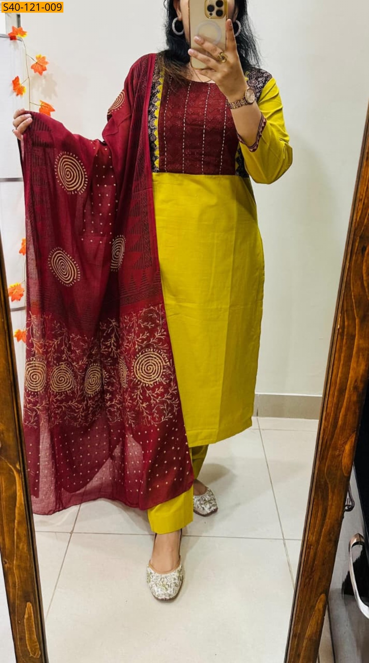 Mustard Fancy Premium Rich Cotton 3 piece suit set