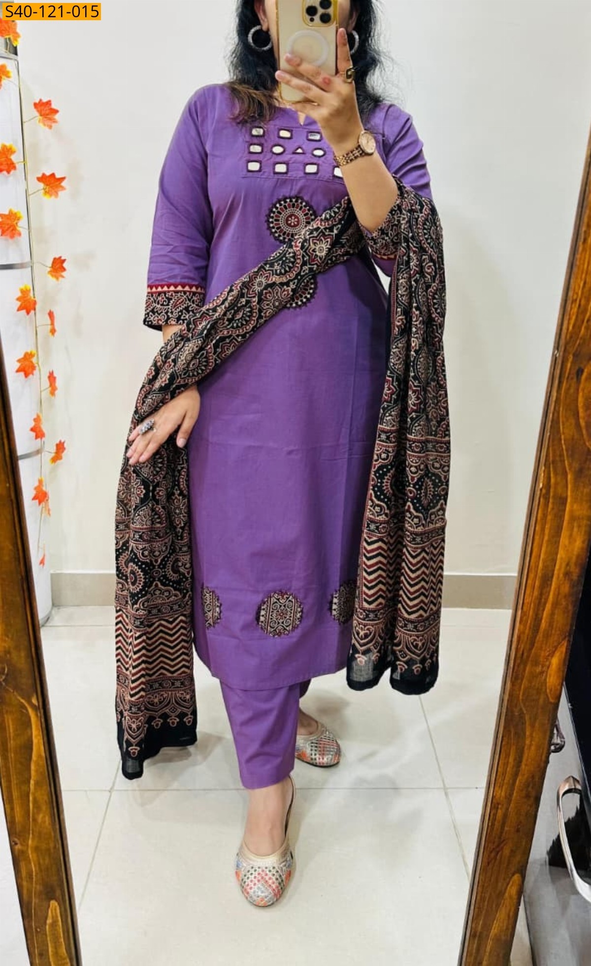 Violet Fancy Premium Rich Cotton 3 piece suit set