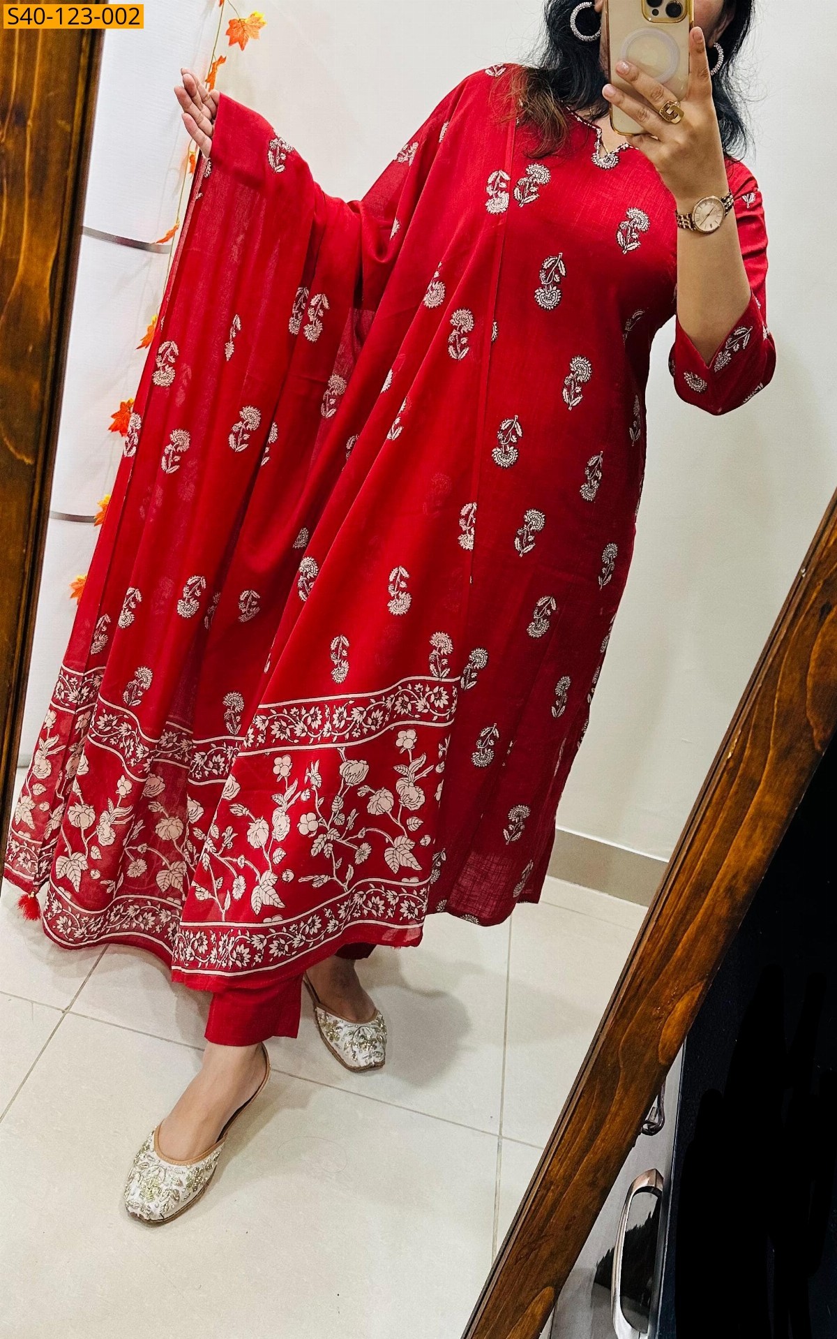 Red Premium Rich slub cotton