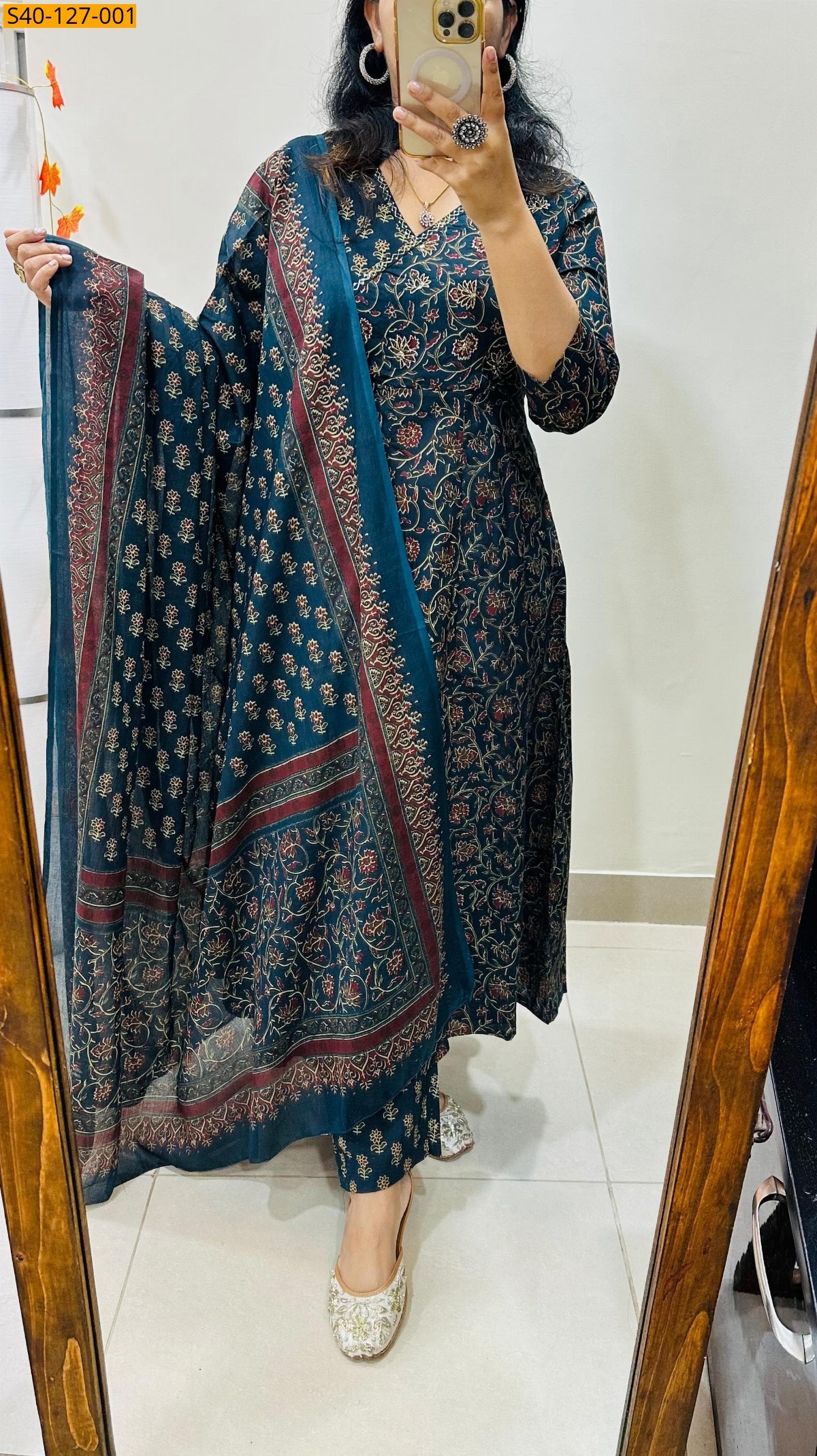 Blue Fancy cotton kurta set