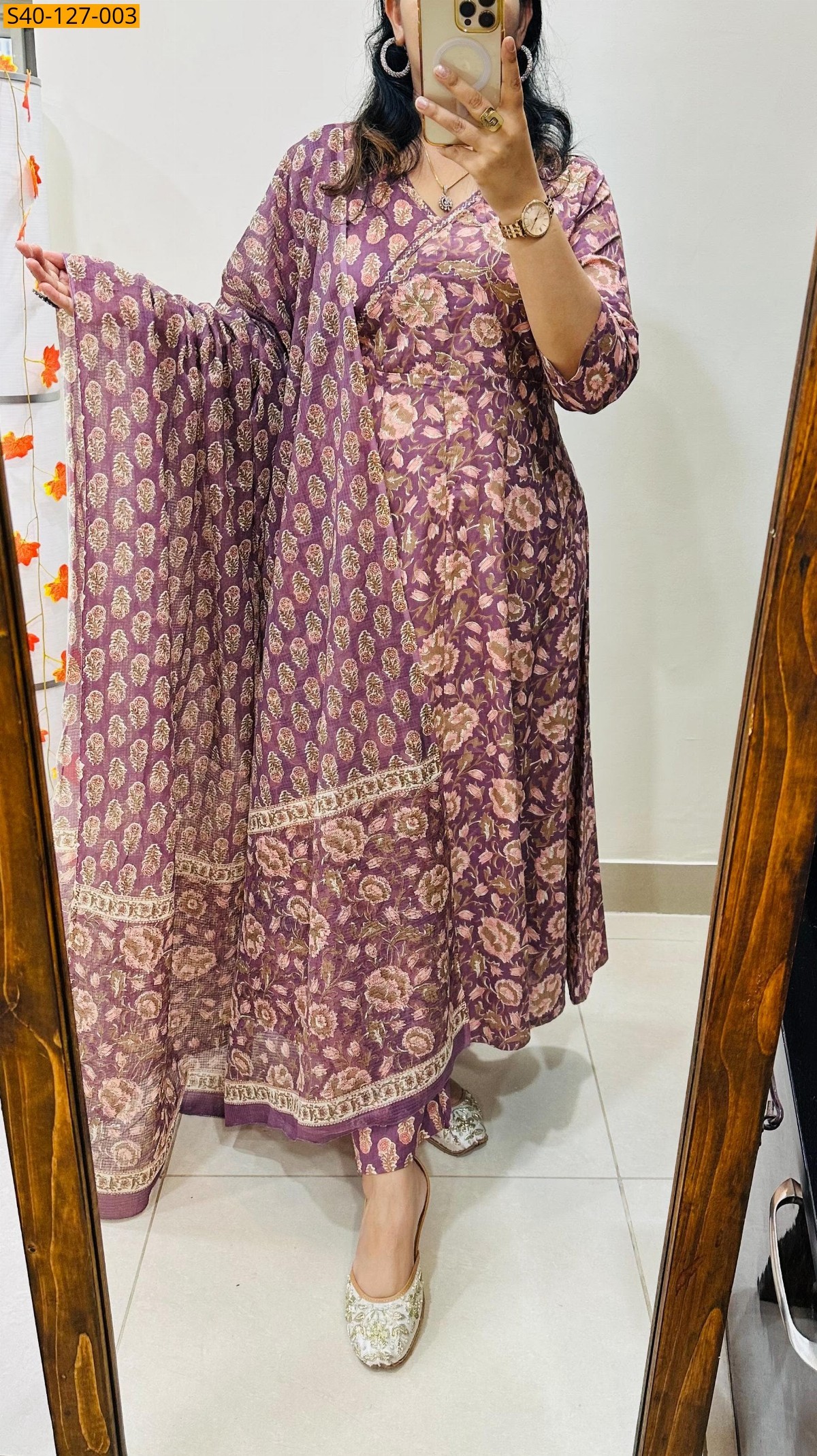 Onion Pink Fancy cotton kurta set