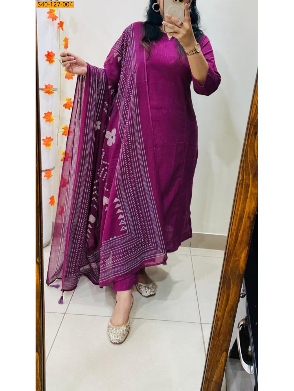 Fancy Cotton Flex kurti pant dupatta Set