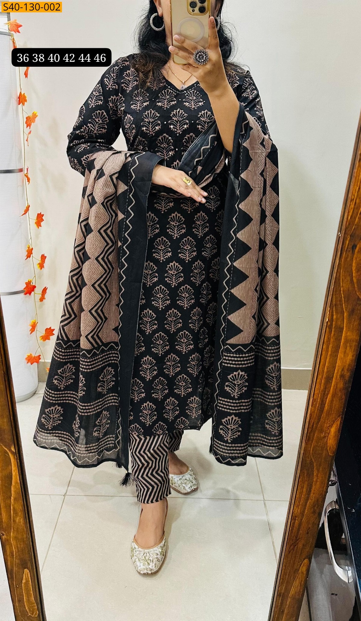 Fancy Azrakh cotton kurta set