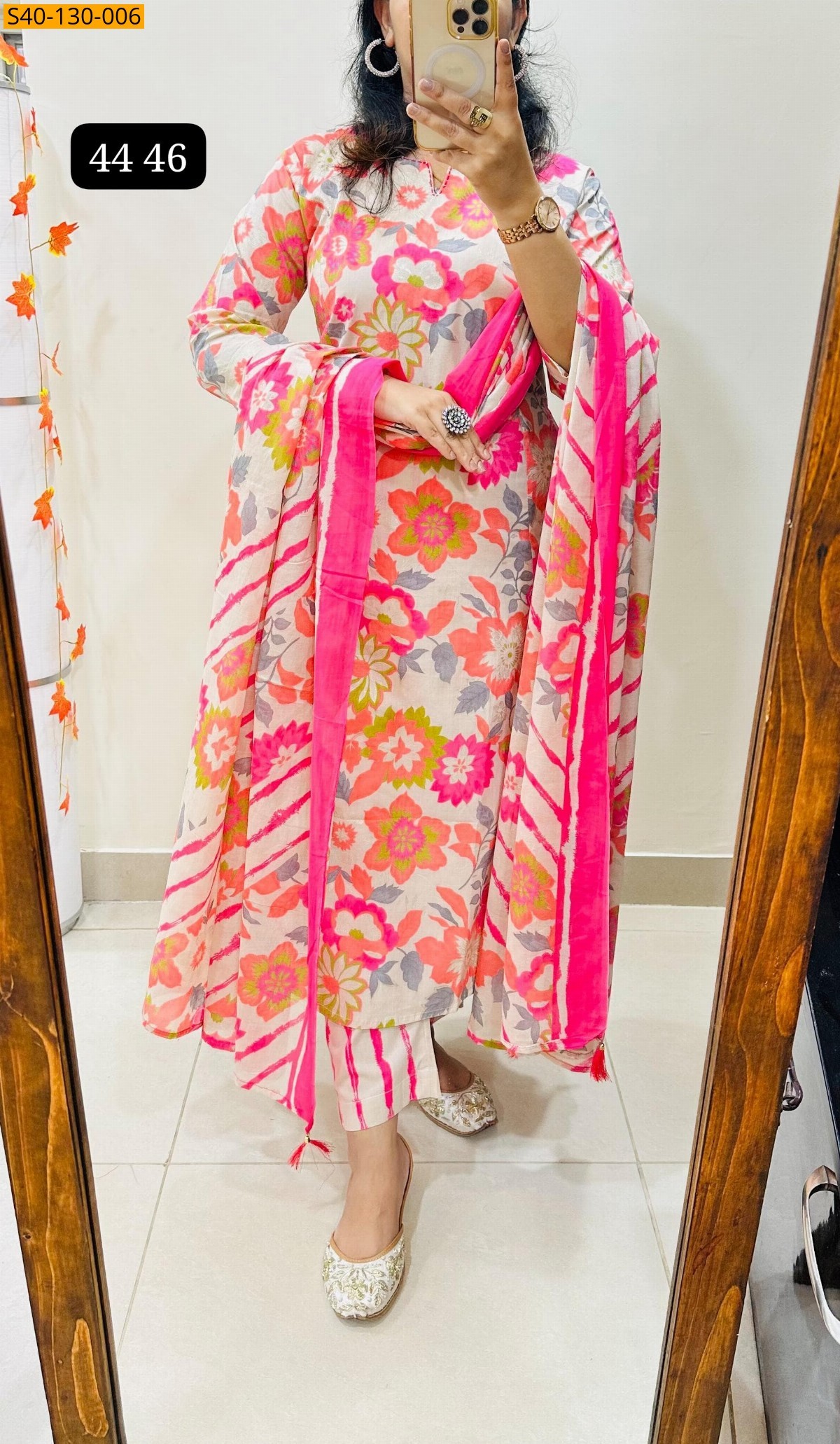 Multi Fancy Azrakh cotton kurta set