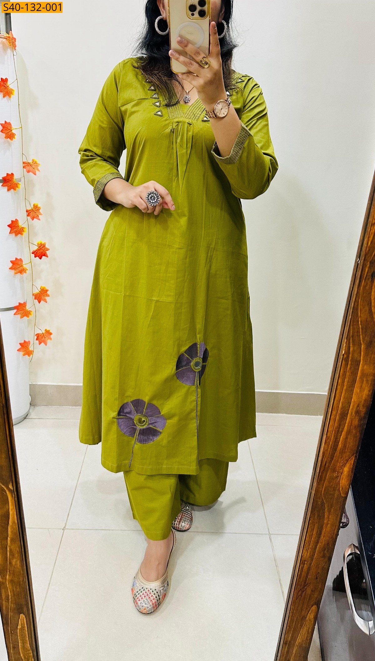 Green Kurti palazzo set
