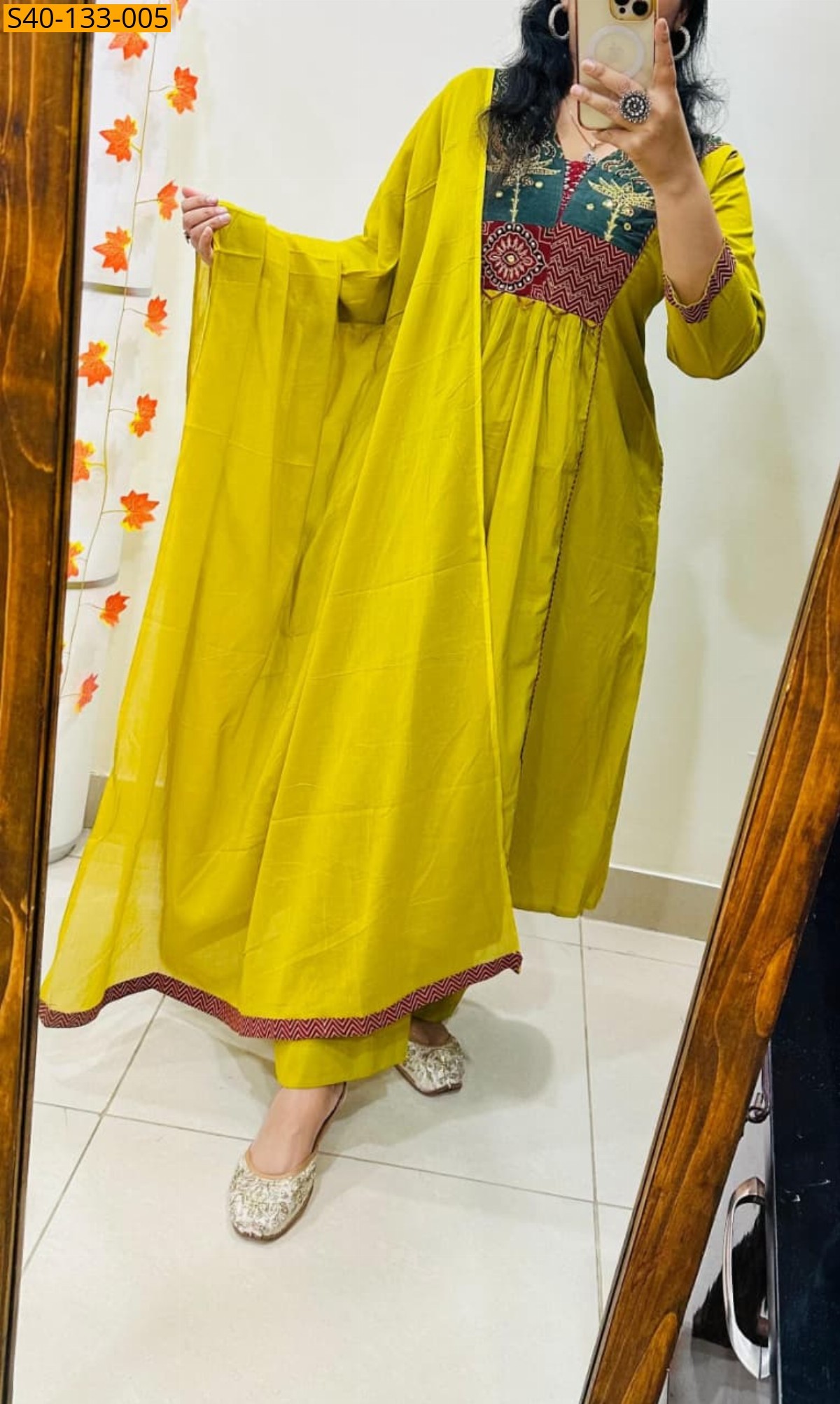 Neon Fancy kurti palazzo dupatta set