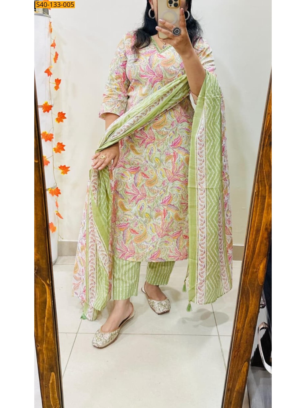 Fancy Cotton kurti pant dupatta Set
