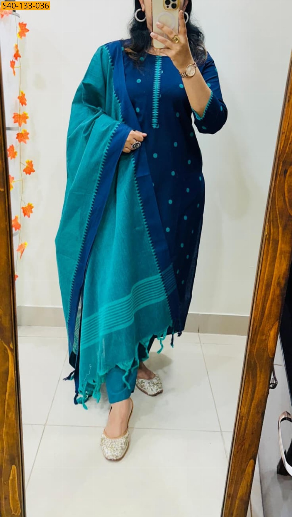Blue Fancy Handloom Cotton Suits