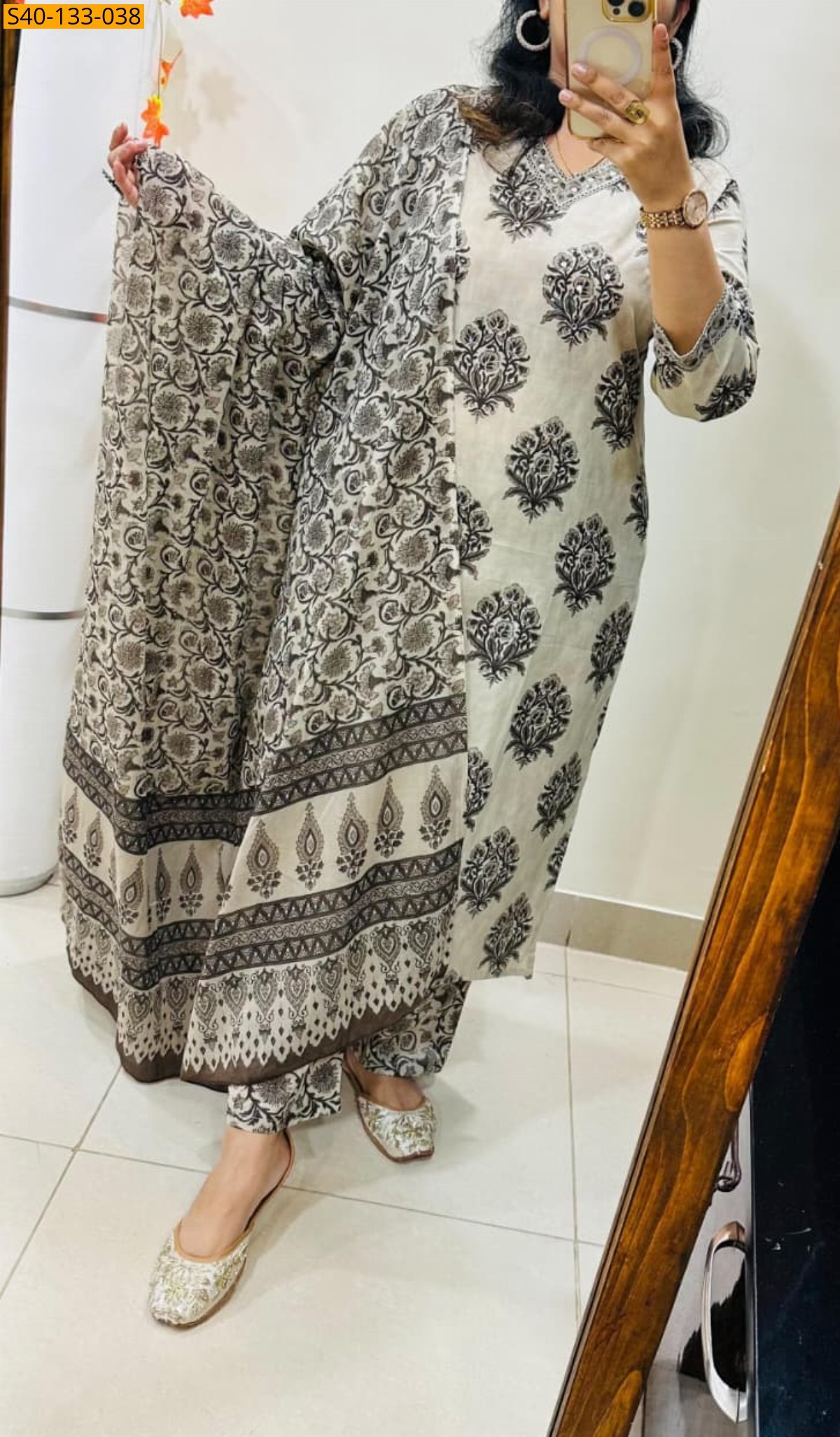 White Fancy  Cotton Suits 3 Piece Set