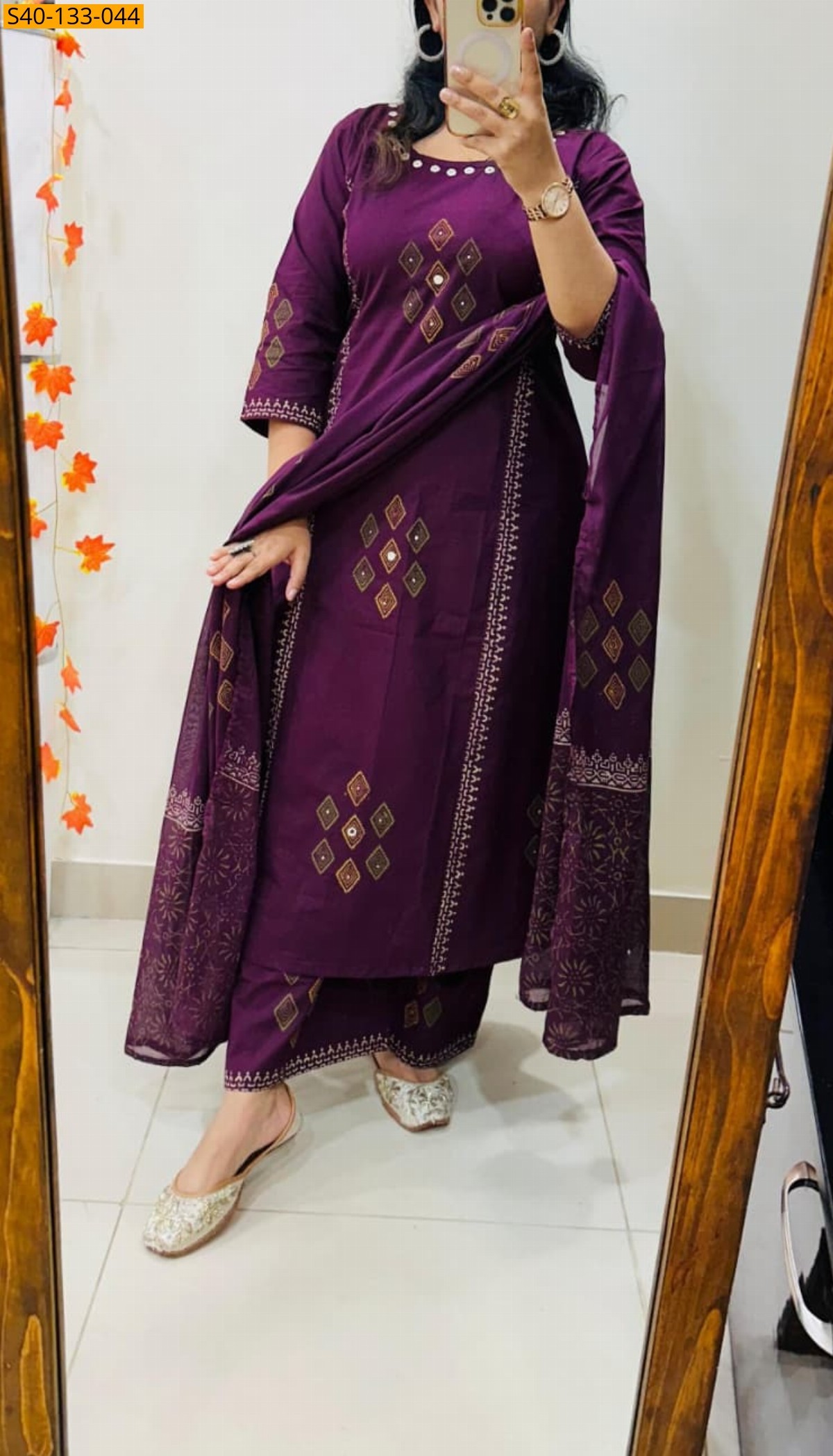 Wine Fancy  Cotton Suits 