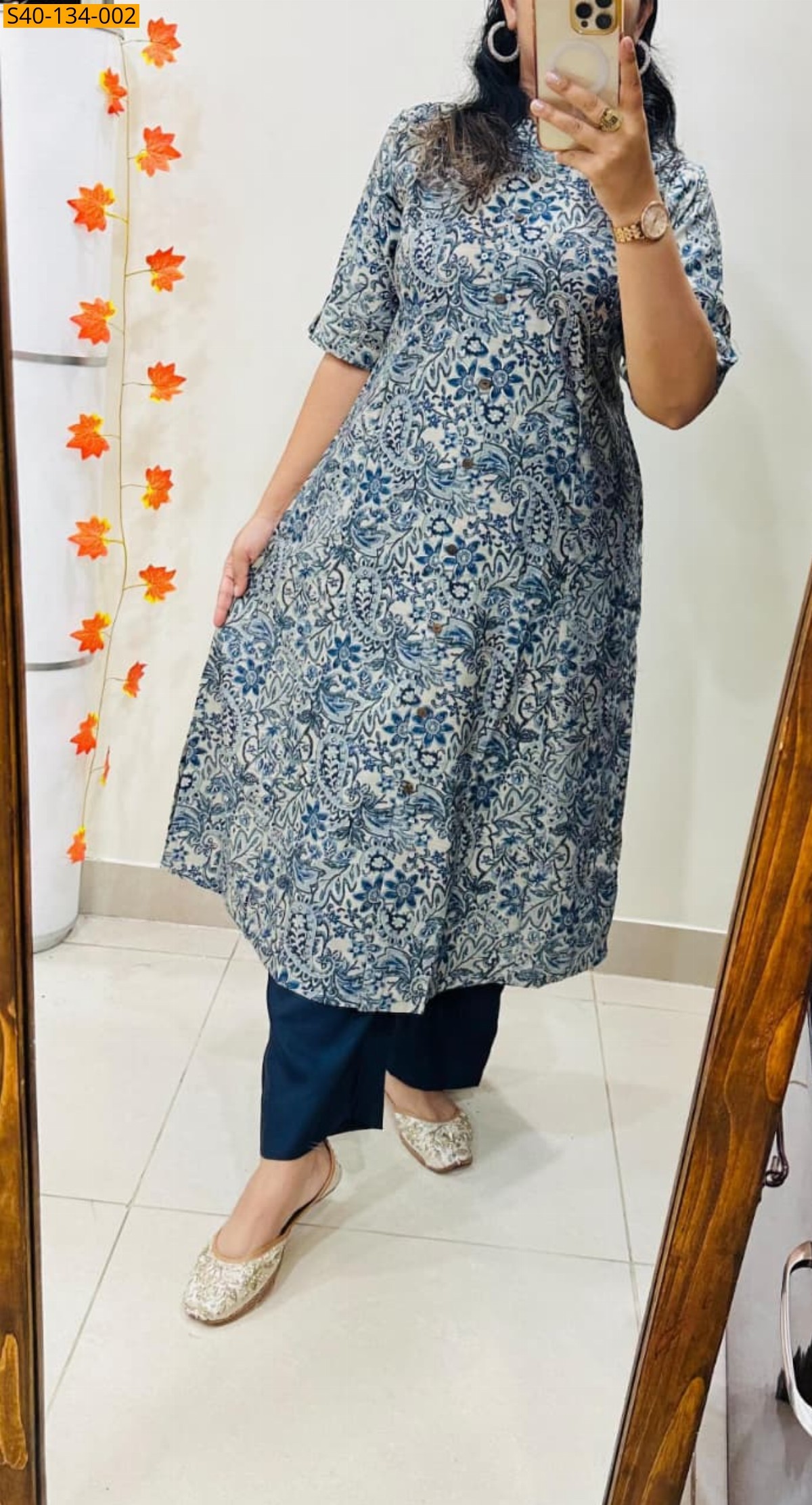 Blue Fancy Gajji Silk Co-ord Set
