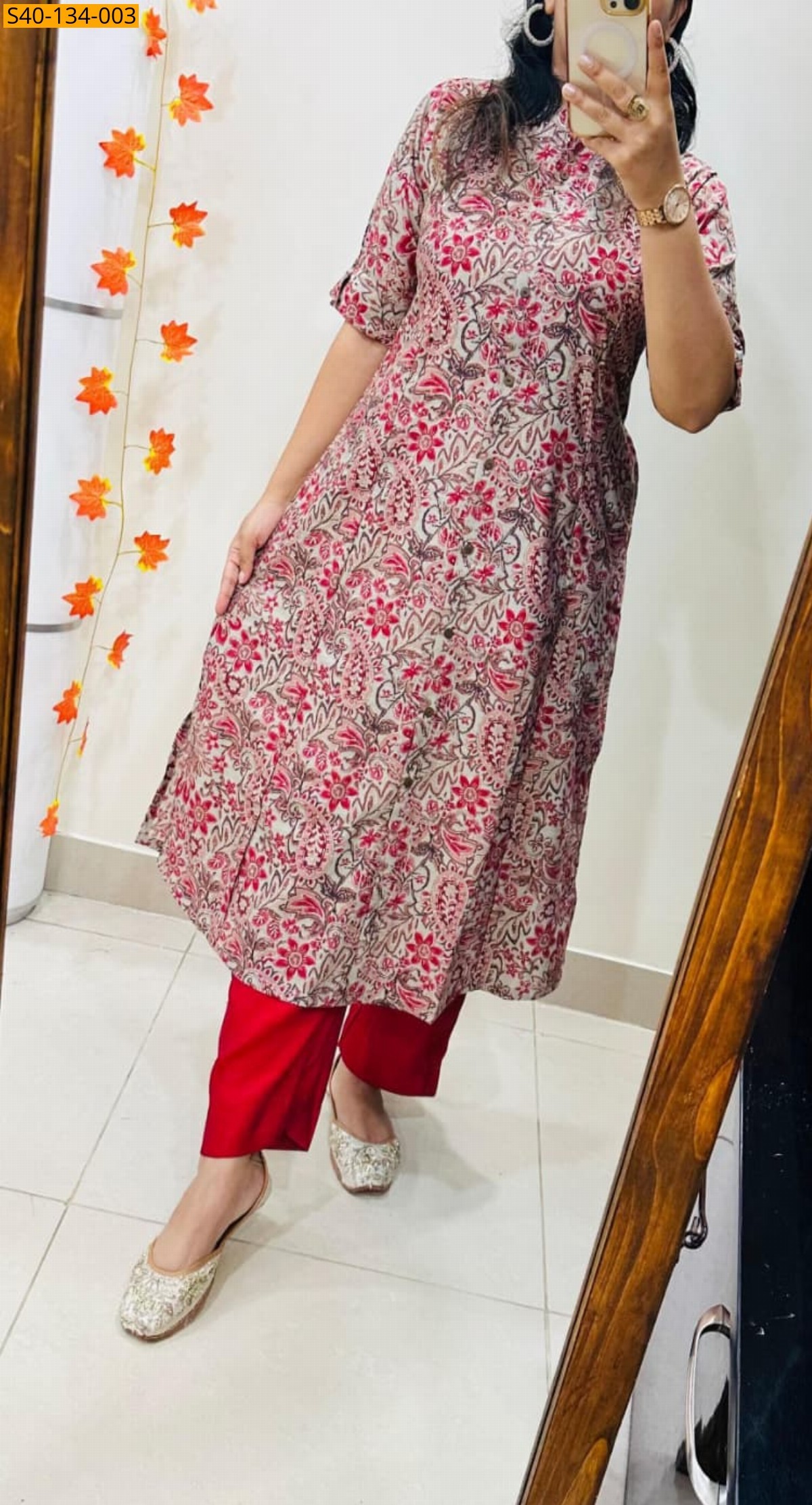 Red Fancy Gajji Silk Co-ord Set