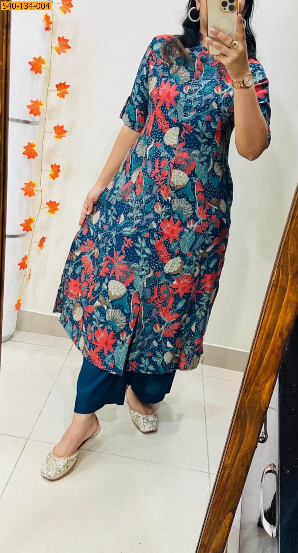 Blue Fancy Gajji Silk Co-ord Set