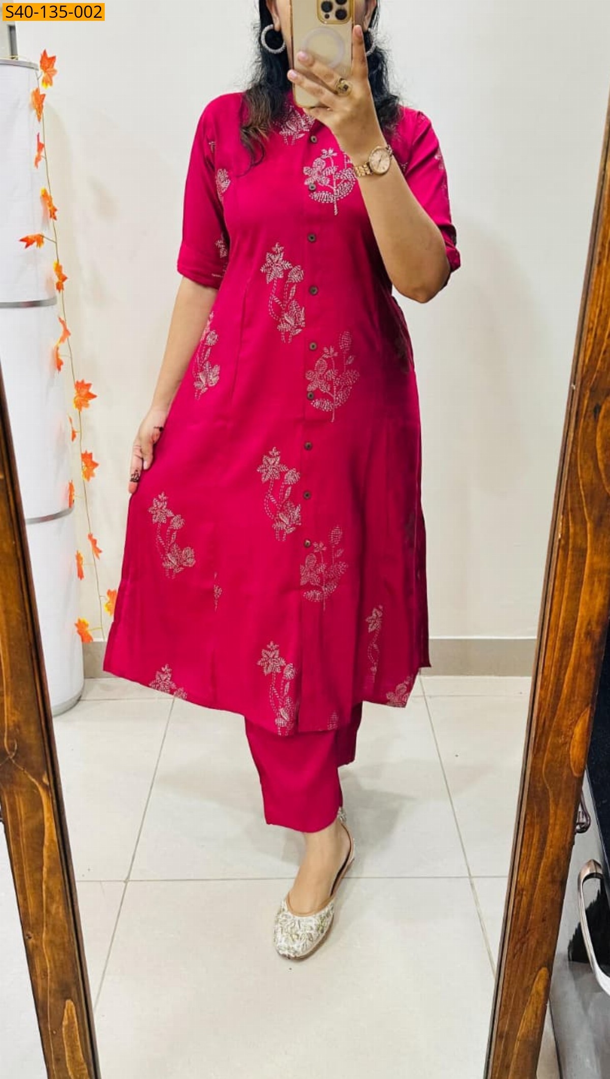 Red Fancy  cotton co-ord  set