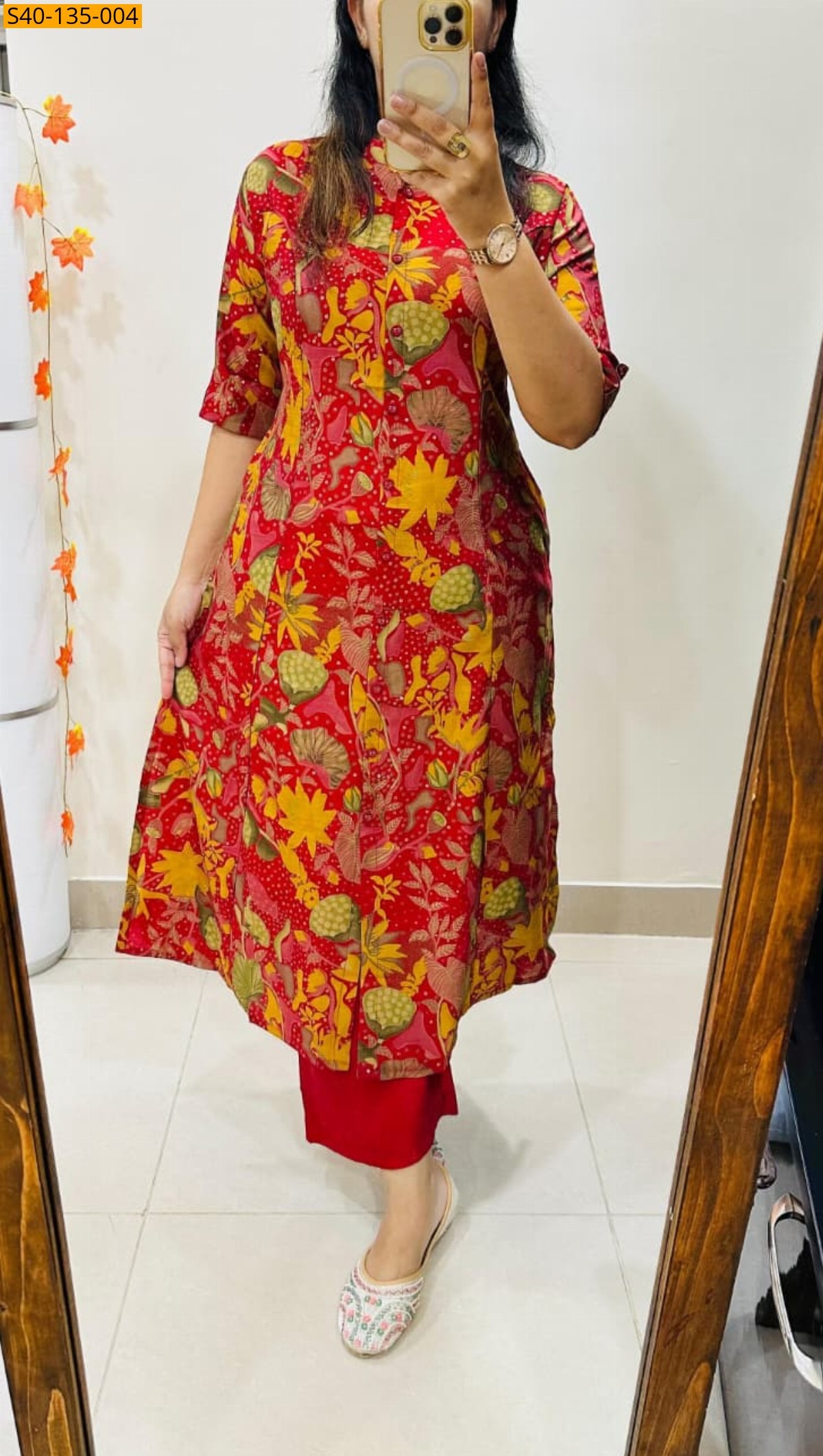 Red Fancy  cotton co-ord  set