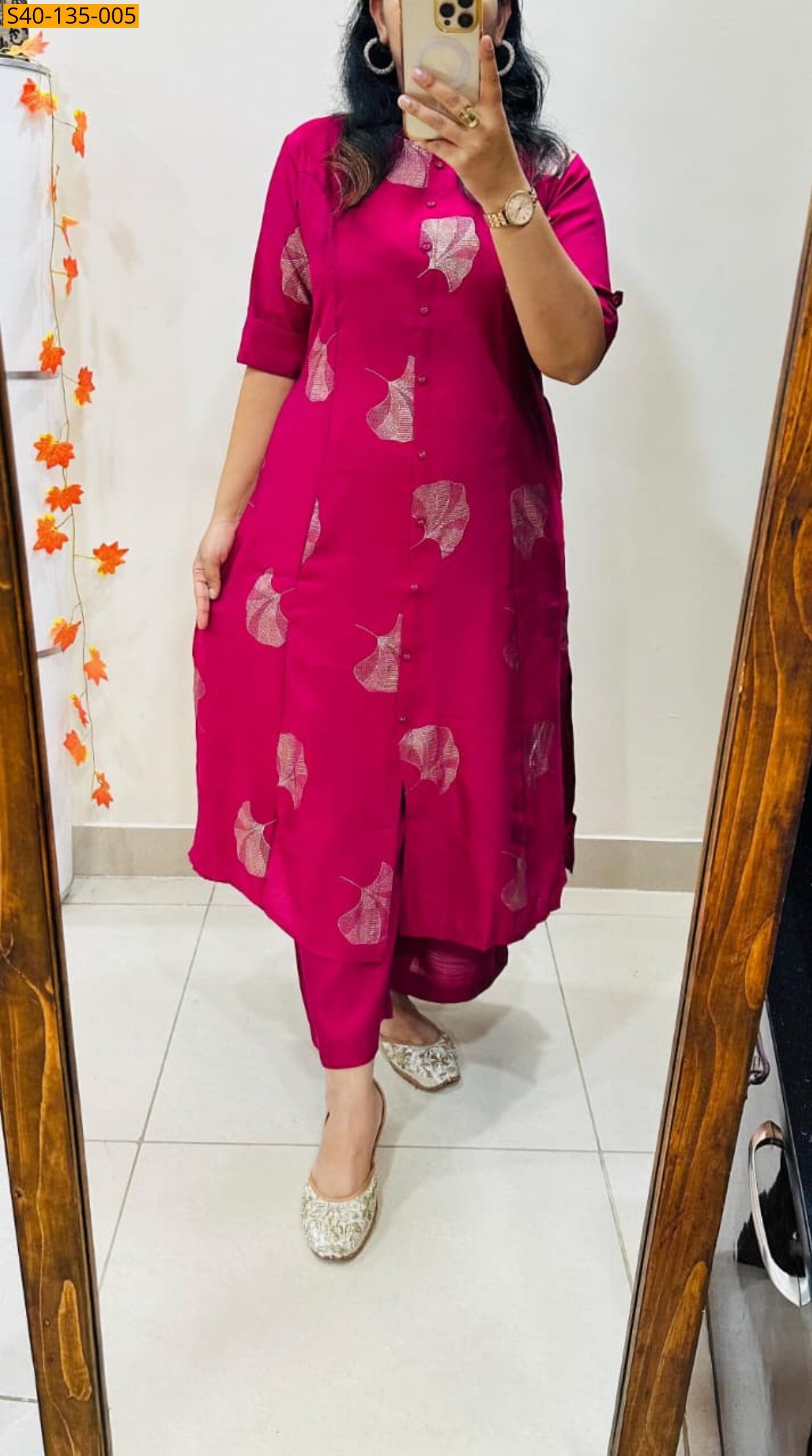 Dark Pink Fancy  cotton co-ord  set