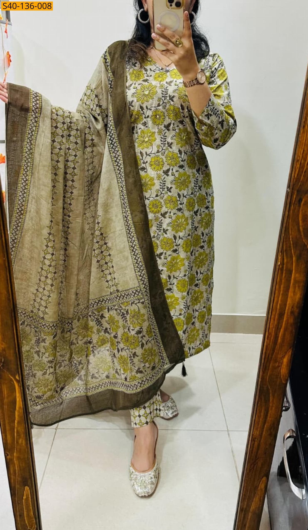 Green Fancy Azrakh cotton kurta set