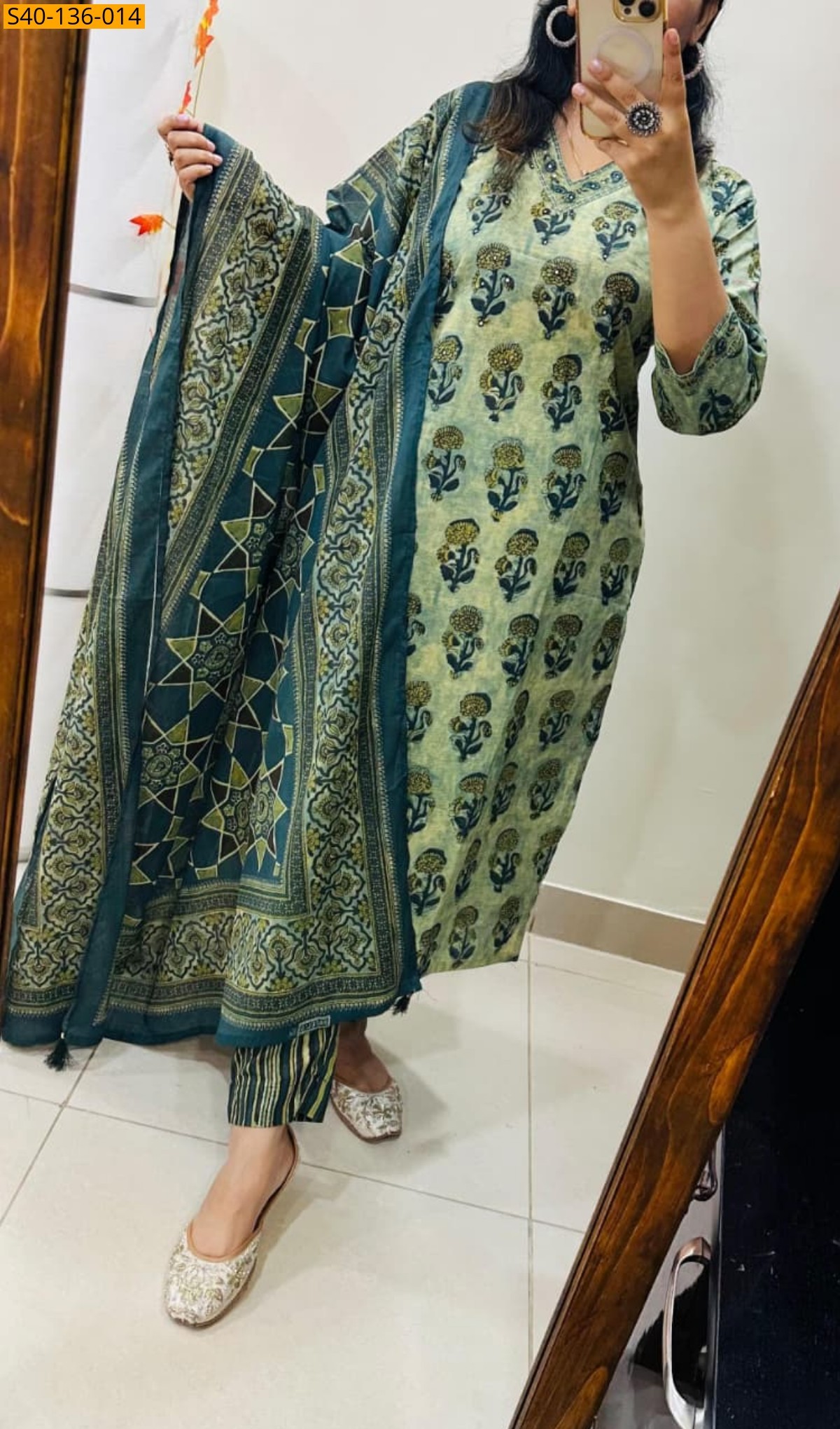 Fancy rich 3 pcs cotton suit
