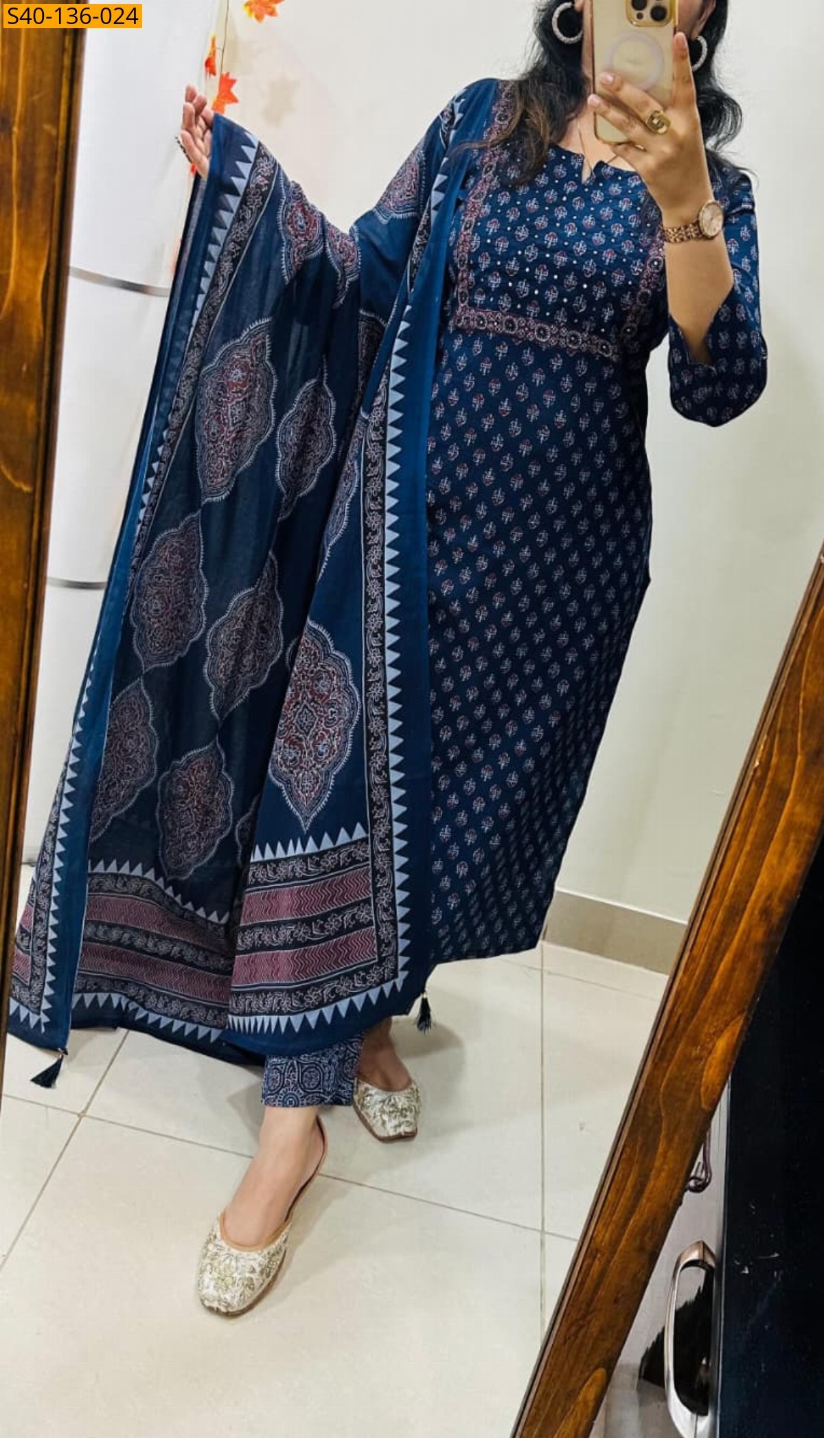 Fancy rich 3 pcs cotton suit