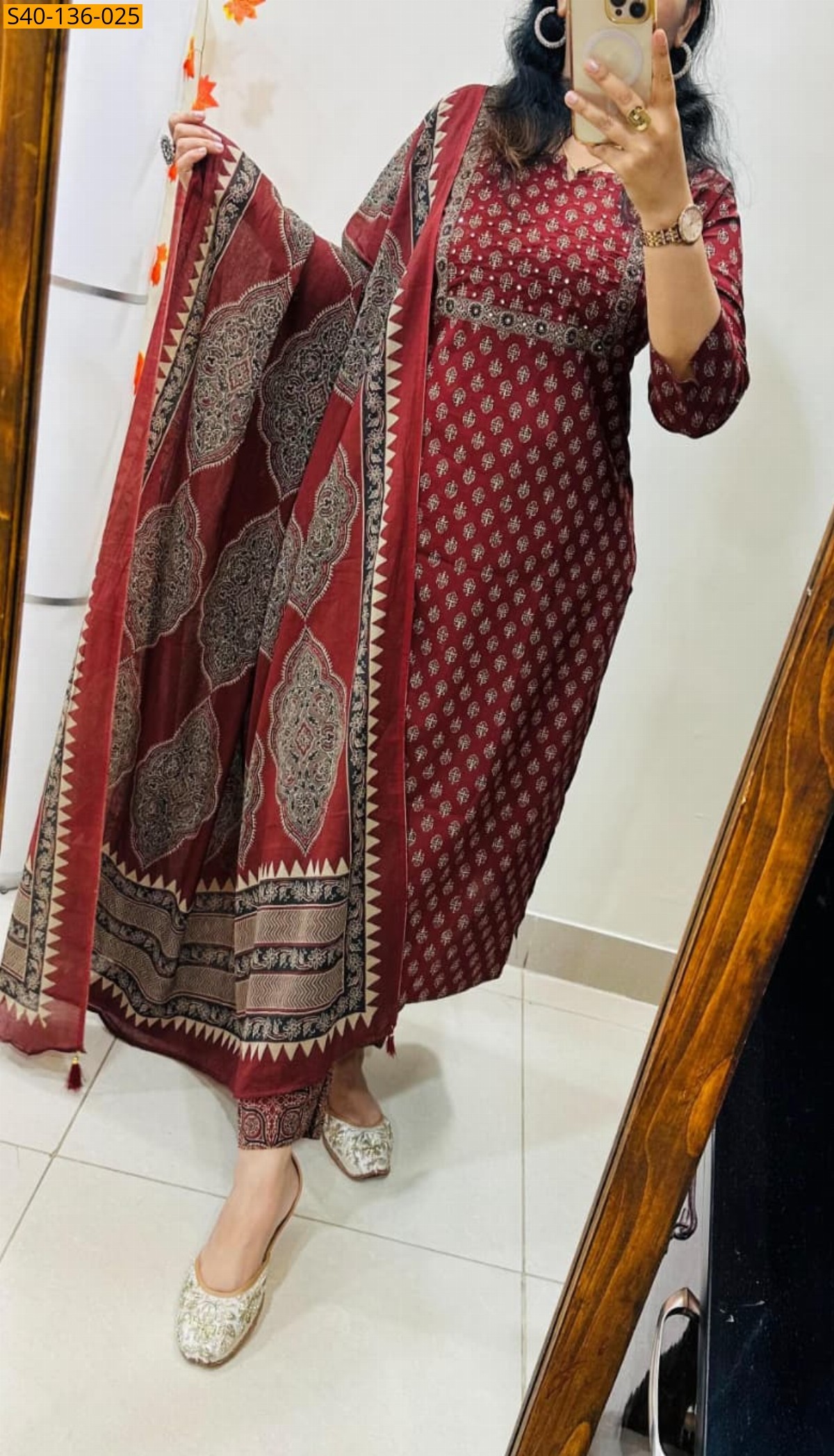 Fancy rich 3 pcs cotton suit