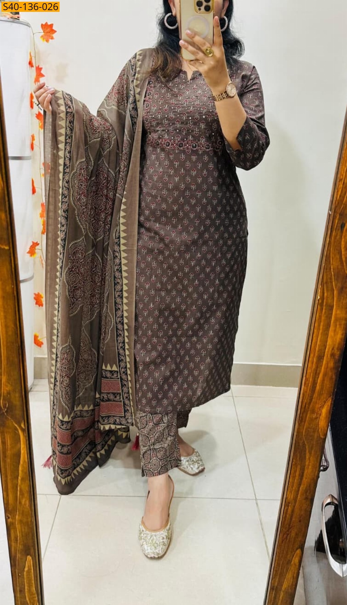 Fancy rich 3 pcs cotton suit