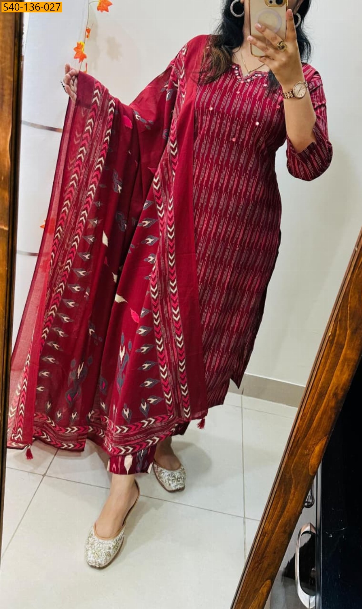 Fancy rich 3 pcs cotton suit