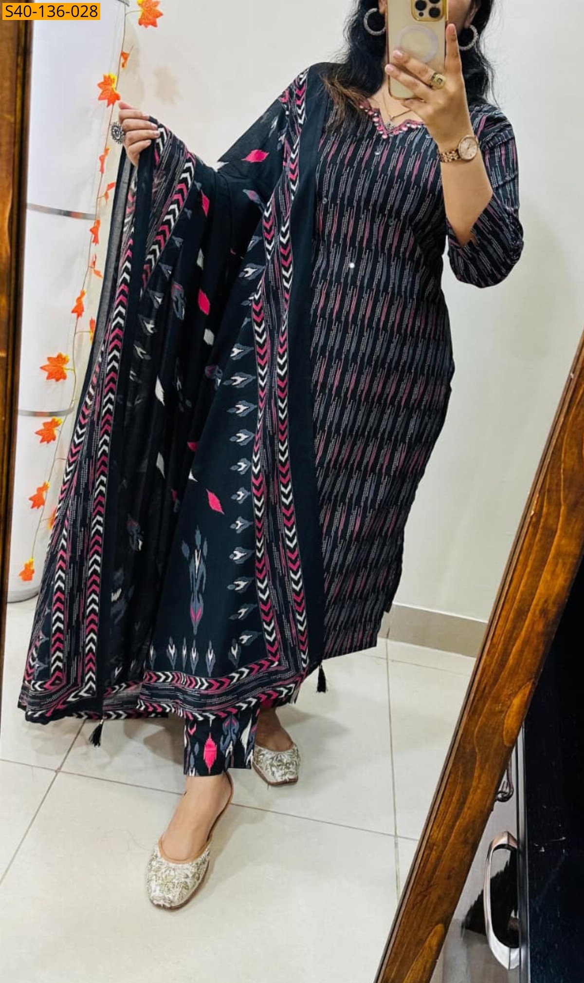 Fancy rich 3 pcs cotton suit