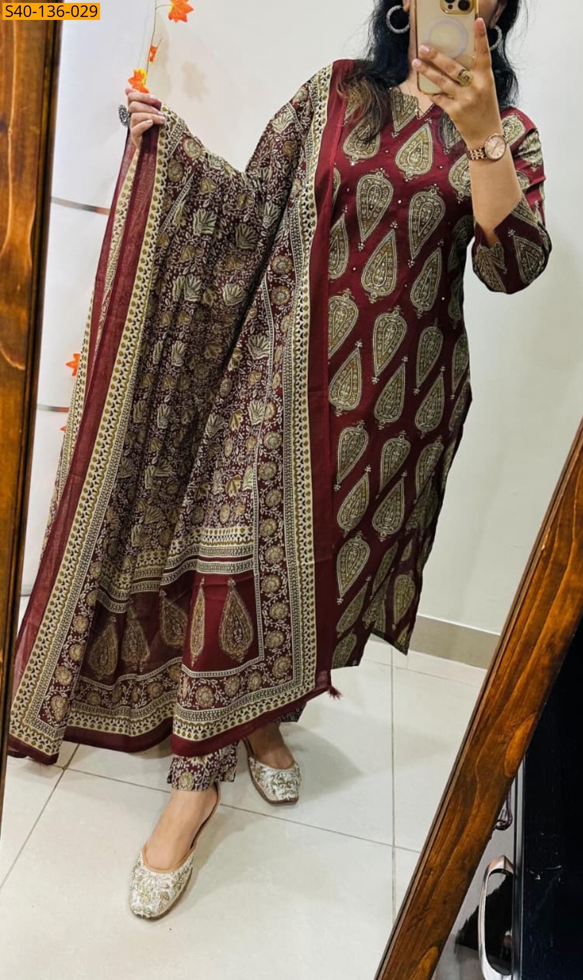 Fancy rich 3 pcs cotton suit