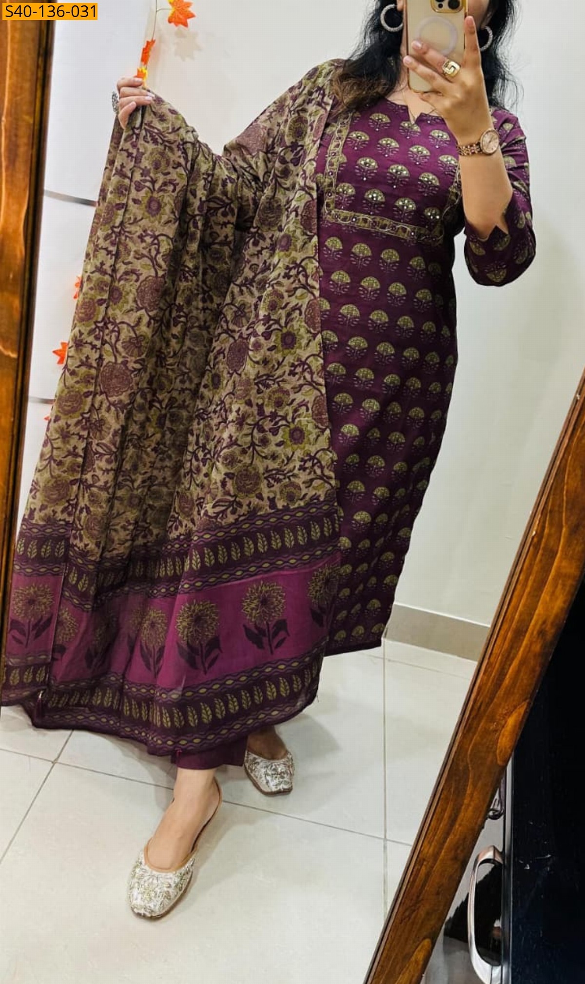 Fancy rich 3 pcs cotton suit