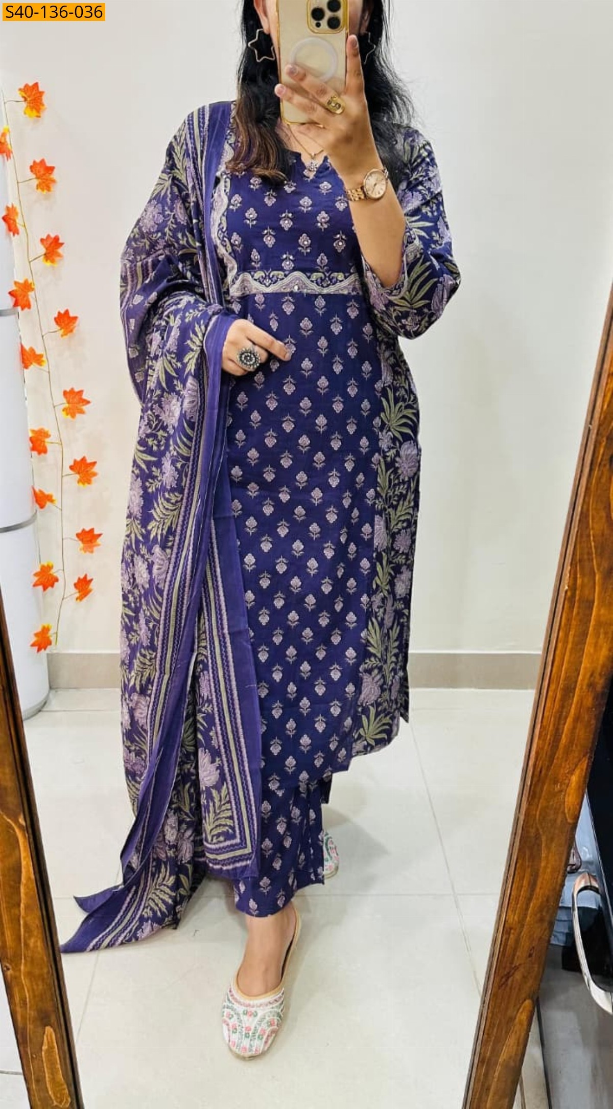 Fancy rich 3 pcs cotton suit
