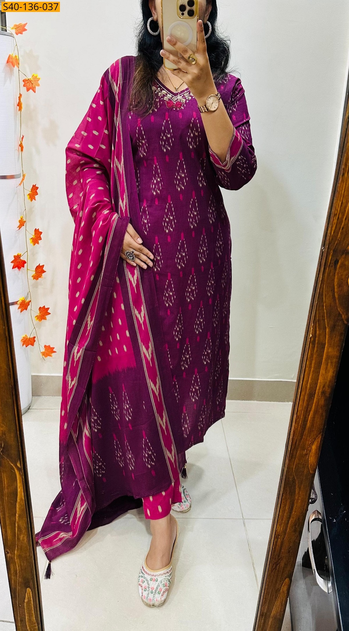 Fancy rich 3 pcs cotton suit