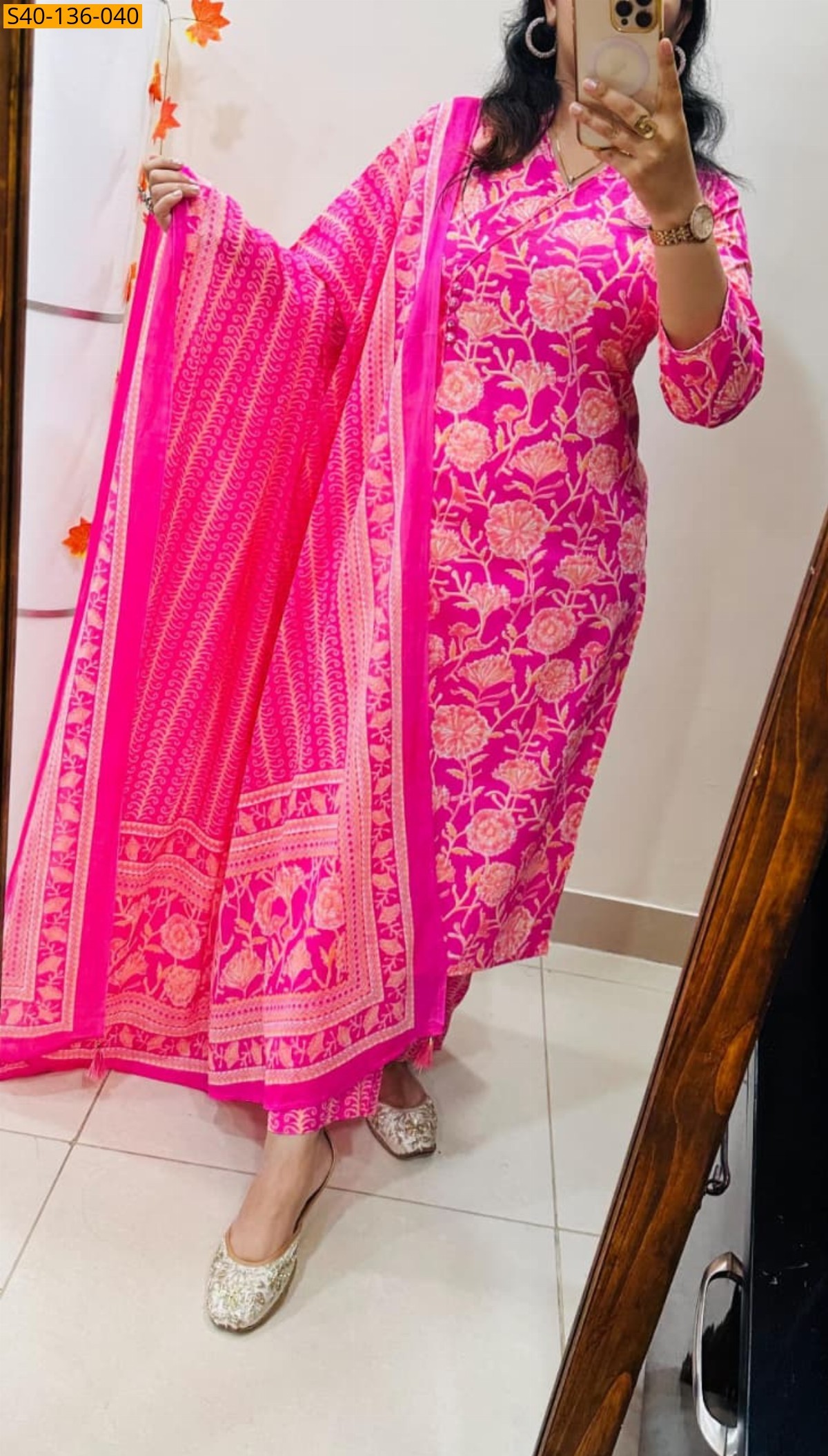 Pink Fancy rich 3 pcs cotton suit