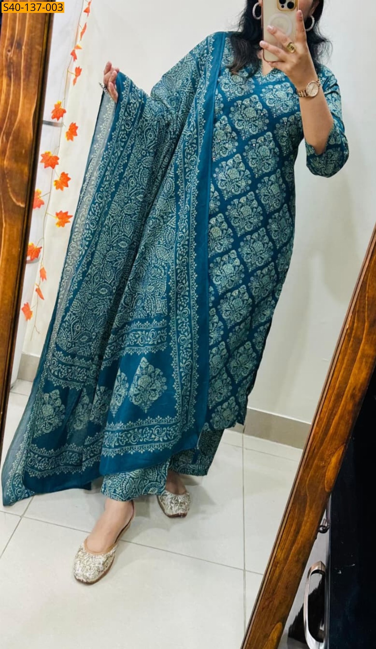 Morpitch Fancy cotton kurti pant dupatta set