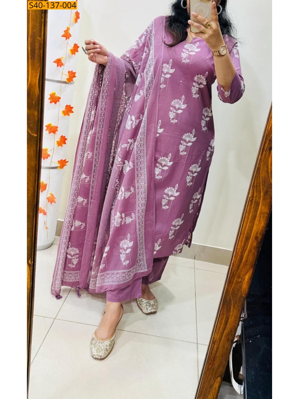 Fancy cotton kurti pant dupatta set