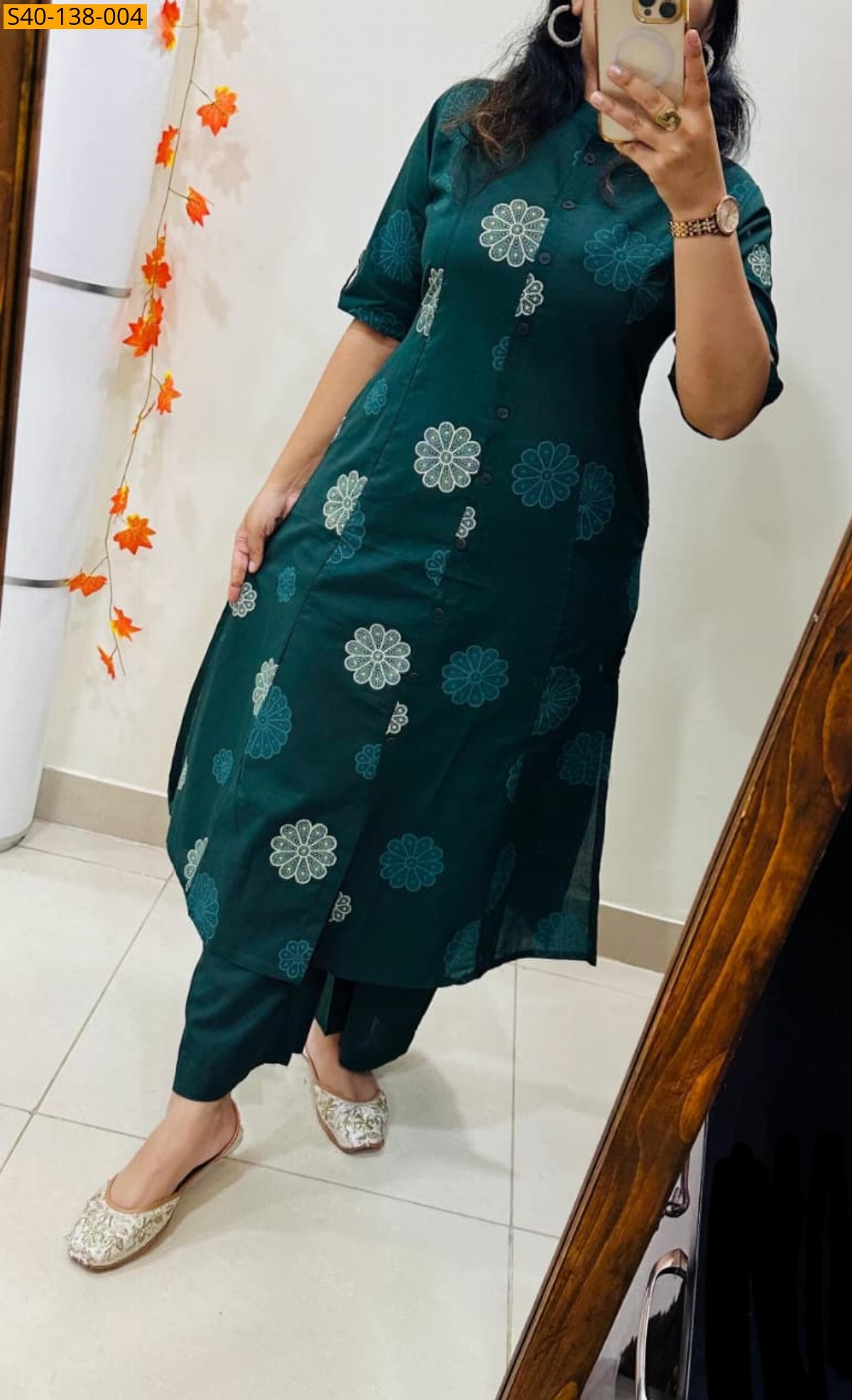 Morpitch Fancy Aline cotton Kurti set