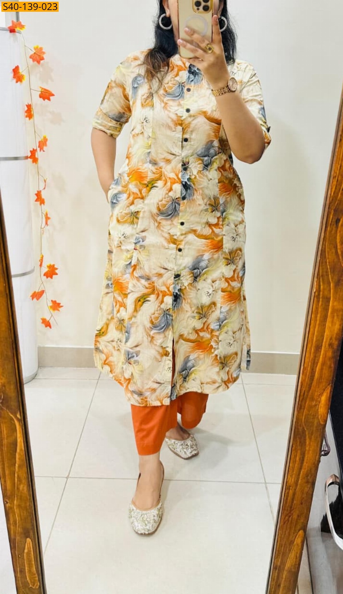 Sandal Fancy Aline cotton Kurti set