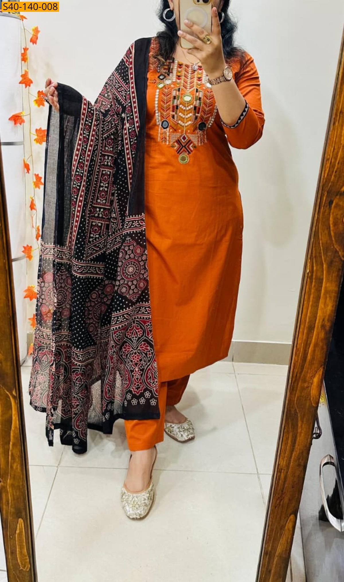 Maroon Fancy Dhabu Cotton 3 piece suit set