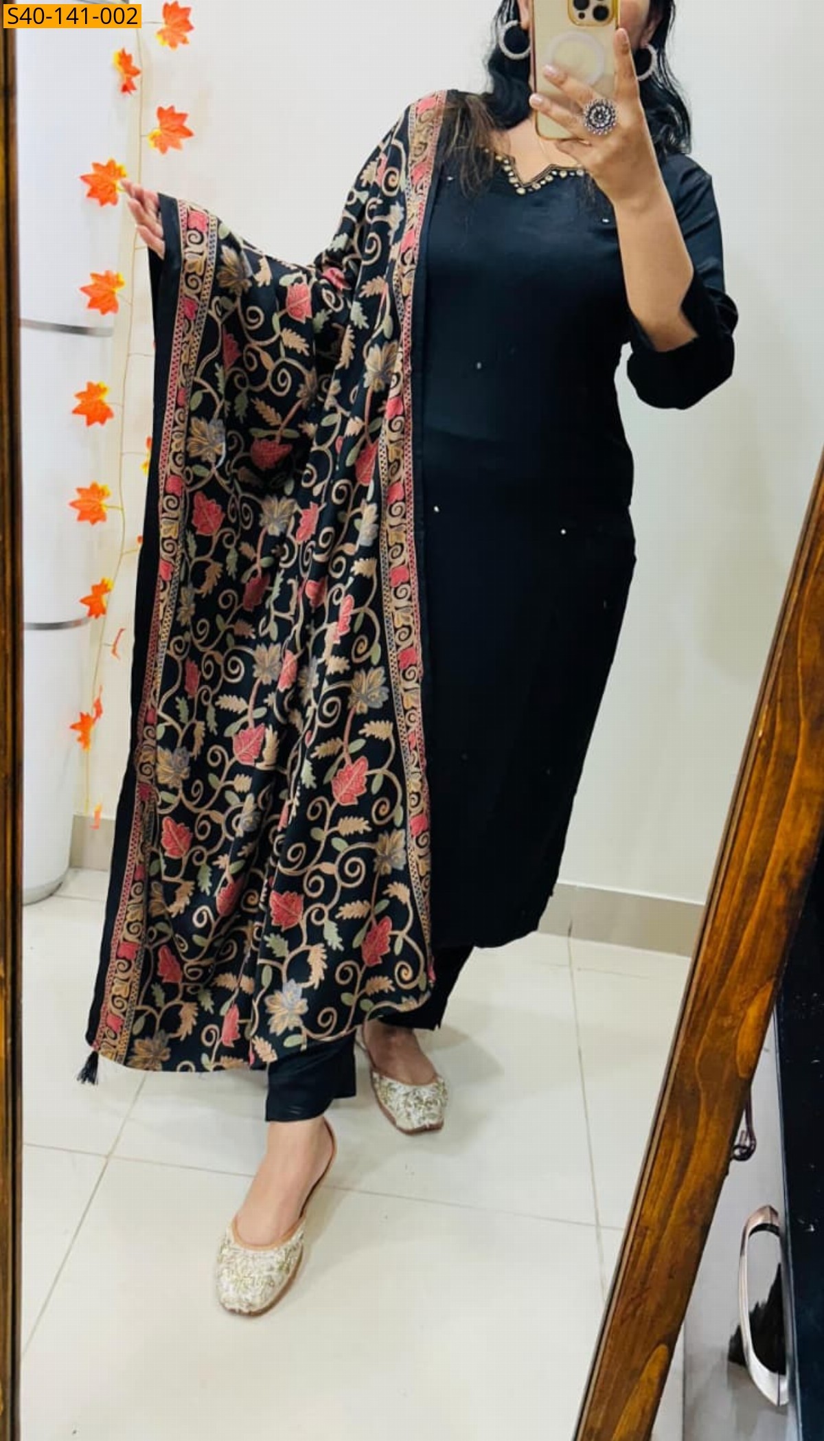 Black Fancy Gajji Silk Suit 3 Pcs Set