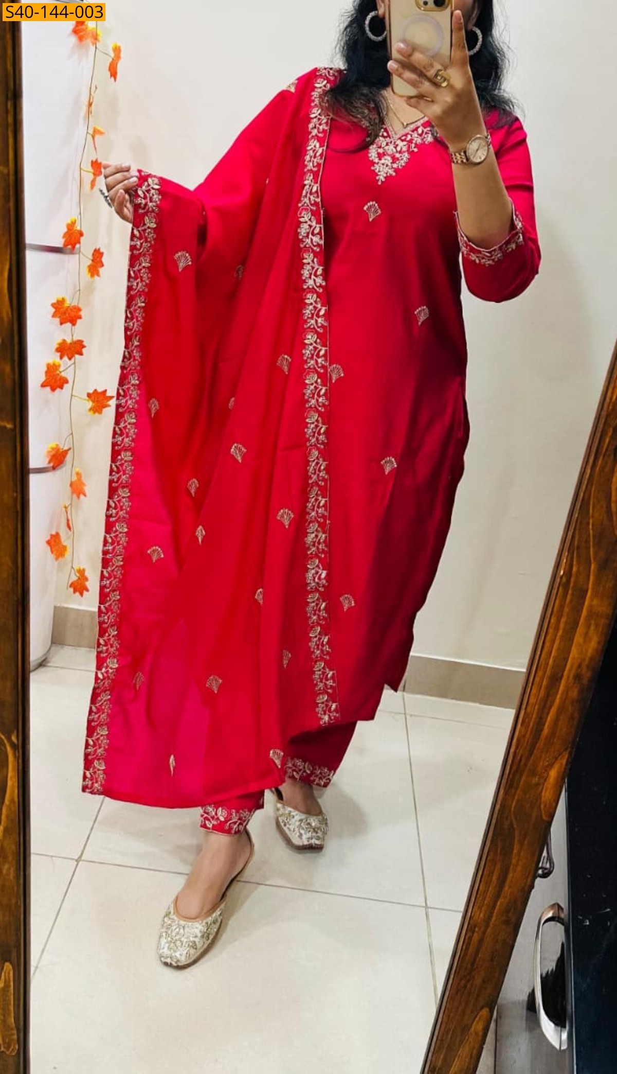 Pink Fancy Roman Silk Festive 3 piece suit set