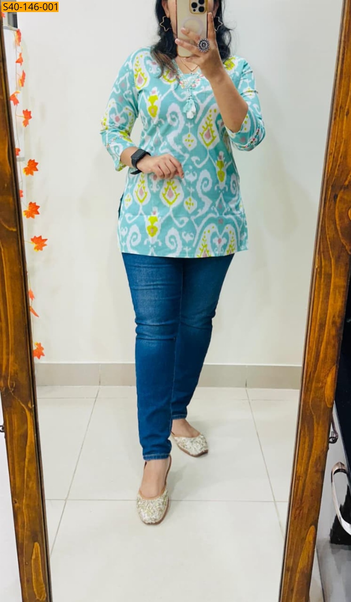 Blue Fancy Office Wear Cotton Tops