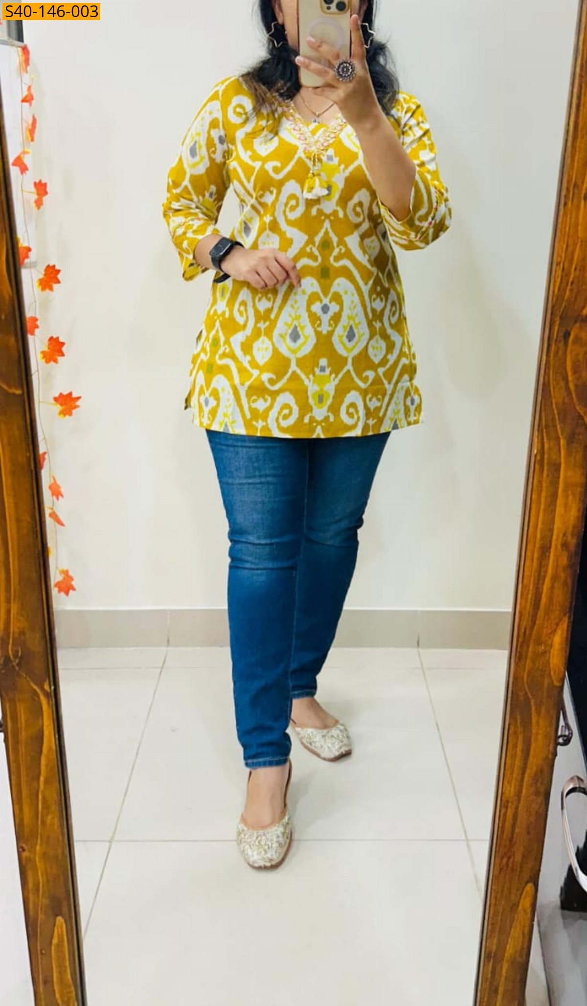 Yellow Fancy Office Wear Cotton Tops