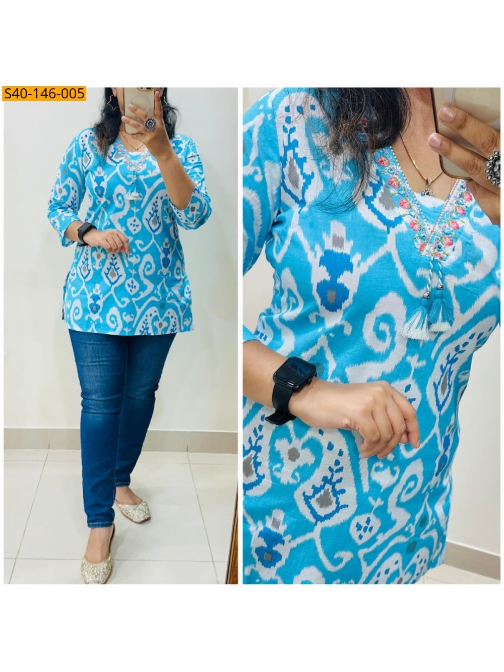 Fancy Office Wear Cotton Tops