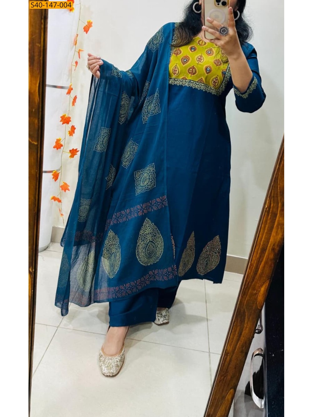 Fancy Cotton kurti pant dupatta Set