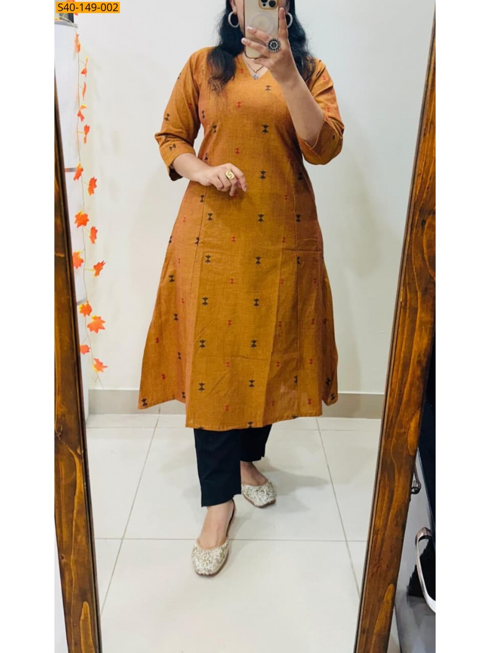 Fancy Cotton Aline Kurti and Pant