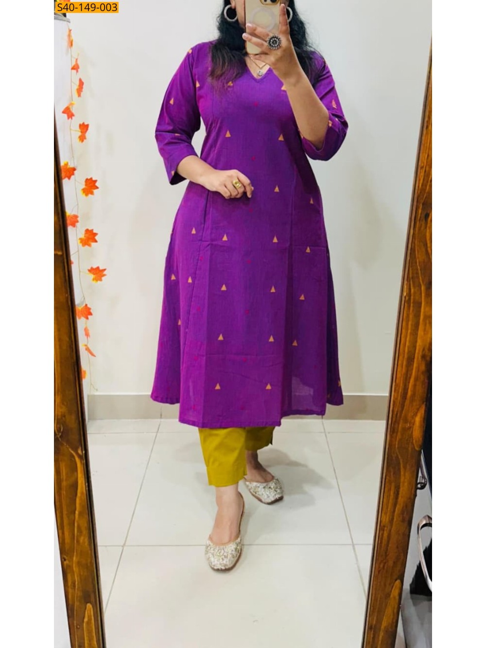 Fancy Cotton Aline Kurti and Pant
